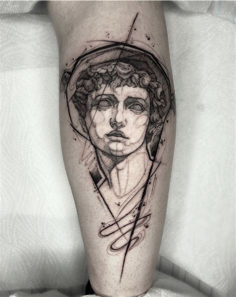 hermes back tattoo|greek mythology realism tattoo.